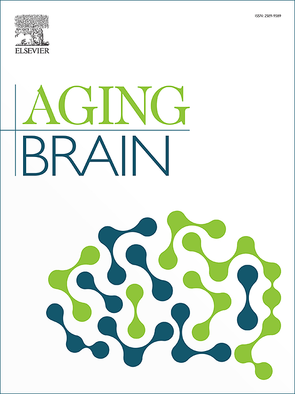 국제학술지 Aging Brain 표지 — 치뇌축(DentoNeural Axis) 논문 게재